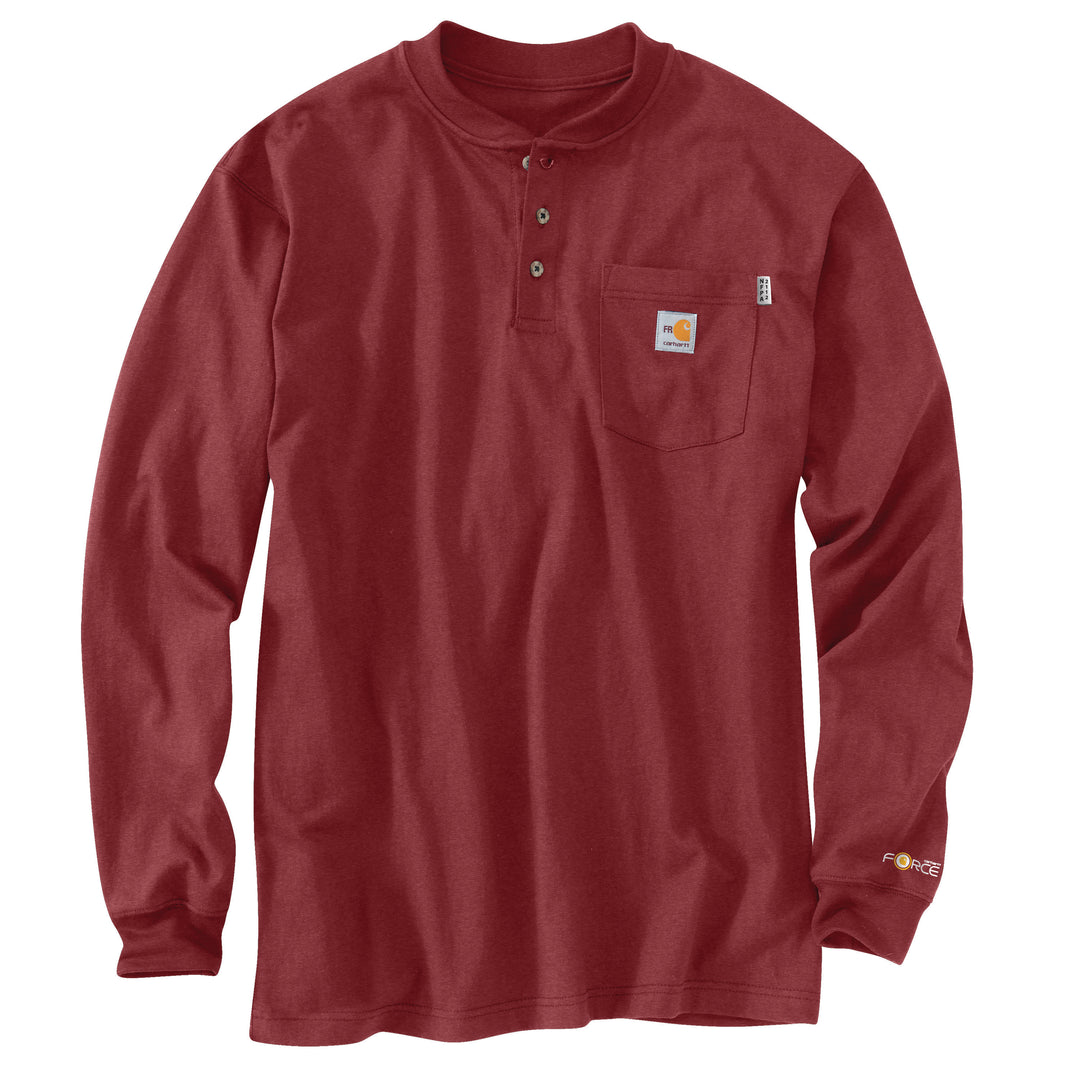 100237 FLAME-RESISTANT CARHARTT FORCE® COTTON LONG-SLEEVE HENLEY