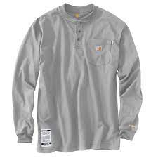 100237 FLAME-RESISTANT CARHARTT FORCE® COTTON LONG-SLEEVE HENLEY