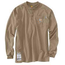 100237 FLAME-RESISTANT CARHARTT FORCE® COTTON LONG-SLEEVE HENLEY