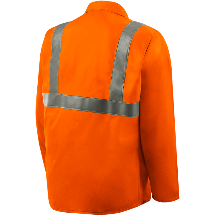 1040RS 9 oz FR Cotton Jacket - 30" Orange With FR Silver Reflective Stripes