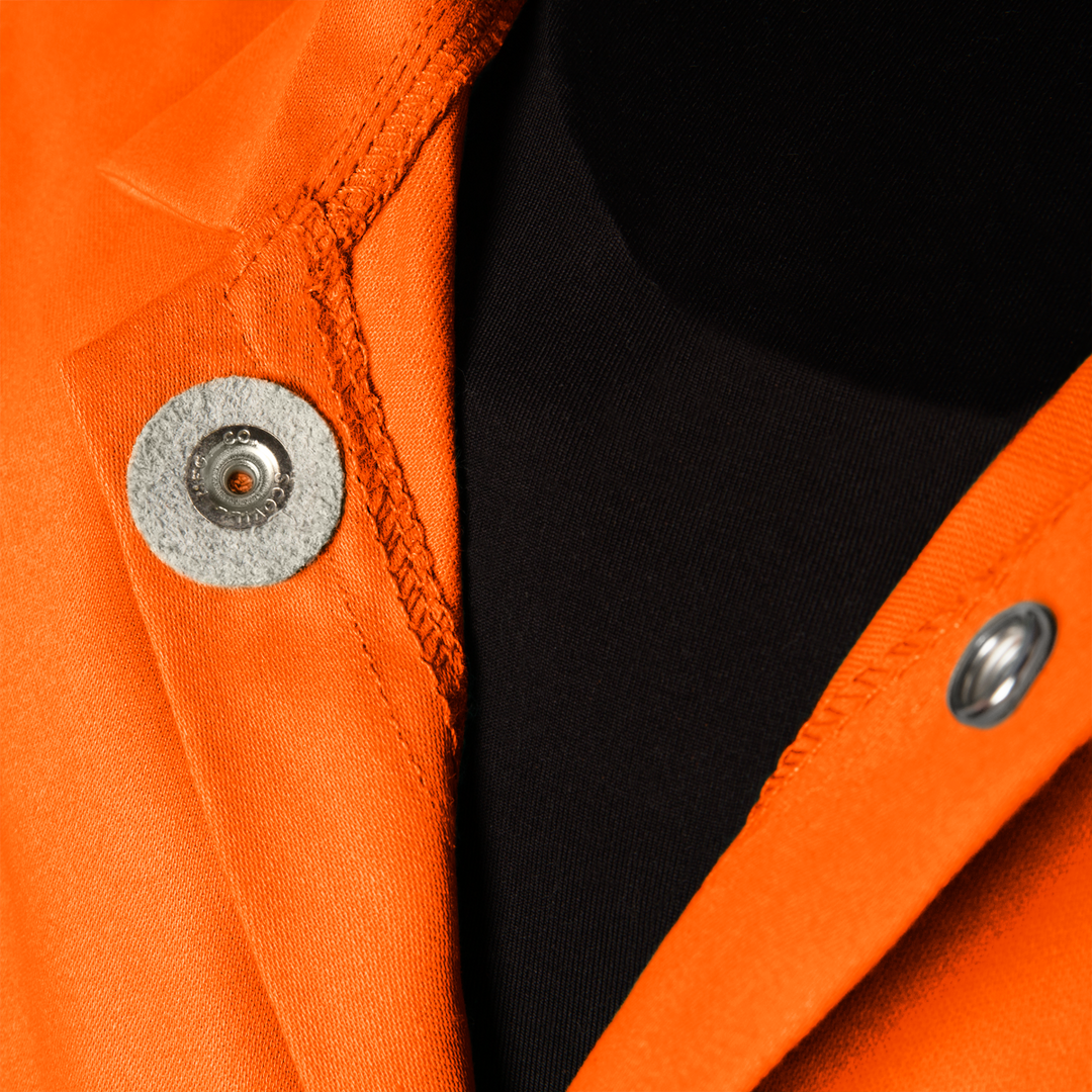 1040RS 9 oz FR Cotton Jacket - 30" Orange With FR Silver Reflective Stripes