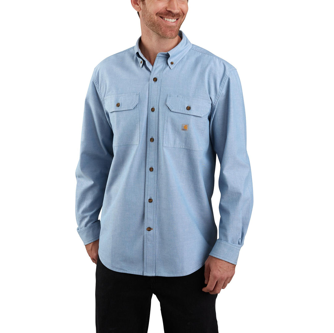 104368 LOOSE FIT MIDWEIGHT CHAMBRAY LONG-SLEEVE SHIRT