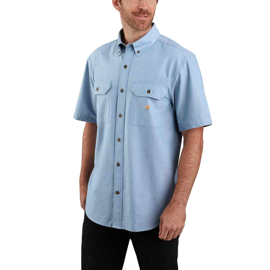 104369 LOOSE FIT MIDWEIGHT CHAMBRAY SHORT-SLEEVE SHIRT