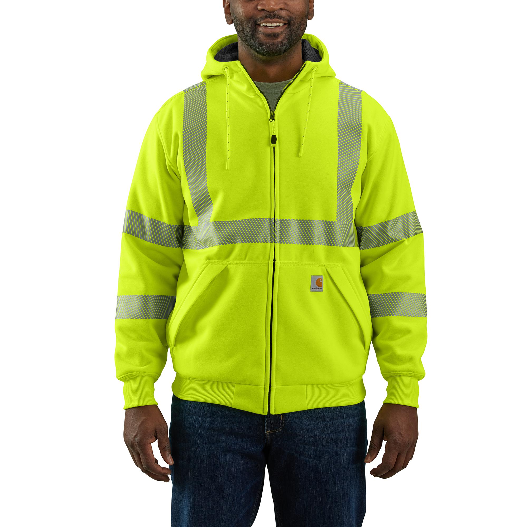 104988 High Visibility Loose Fit Thermal Lined W Zipper Class 3 Sweatshirt