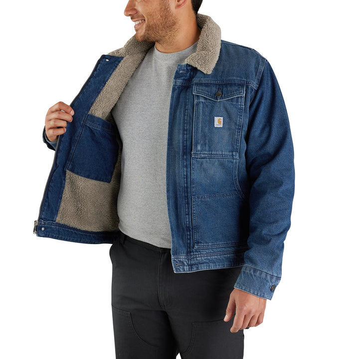 105478 Relaxed Fit Denim Sherpa-Lined Jacket