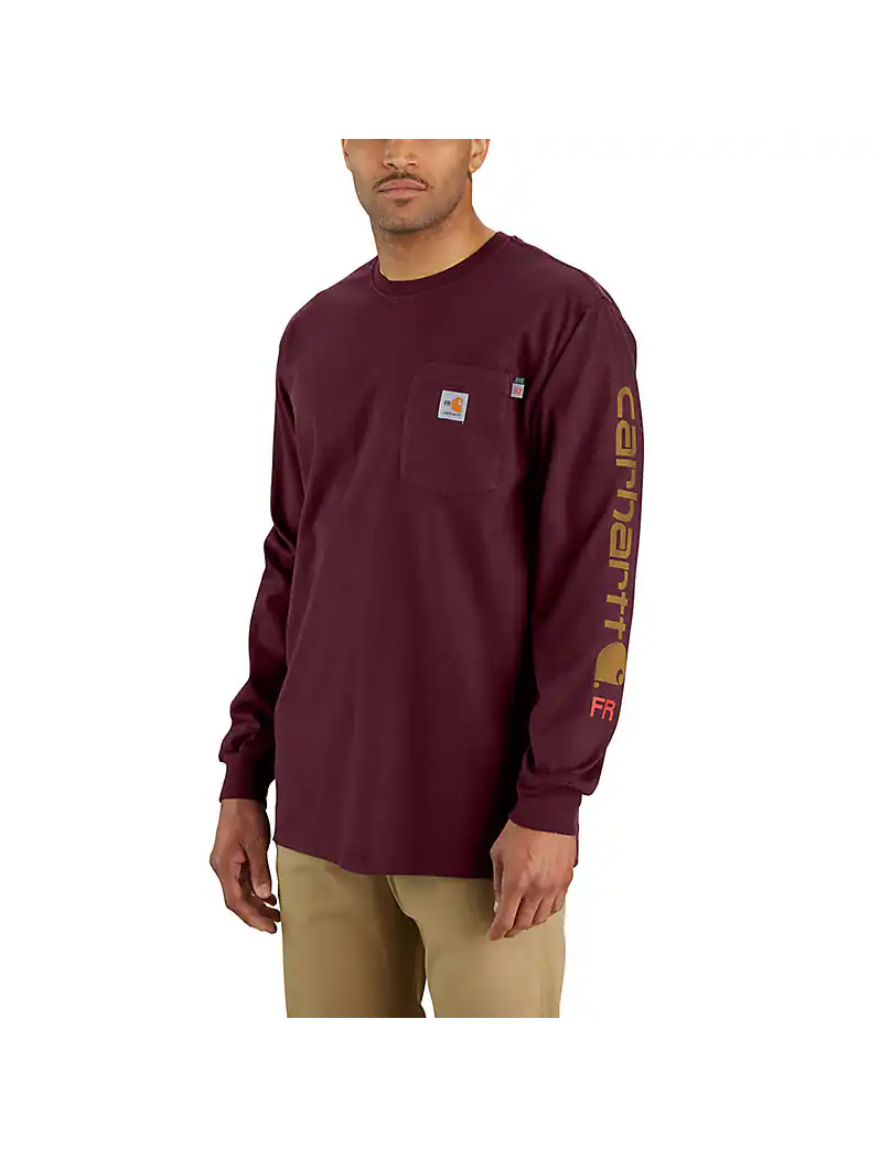 104130 FLAME RESISTANT CARHARTT FORCE® LOOSE FIT MIDWEIGHT LONG-SLEEVE LOGO GRAPHIC T-SHIRT