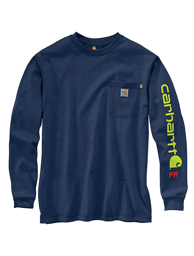 104130 FLAME RESISTANT CARHARTT FORCE® LOOSE FIT MIDWEIGHT LONG-SLEEVE LOGO GRAPHIC T-SHIRT