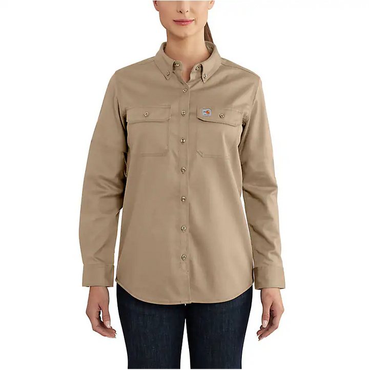 102459 WOMEN'S FLAME-RESISTANT RUGGED FLEX® TWILL SHIRT