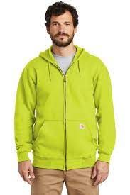 A Man Wearing a Radium Yellow Color Hoodie