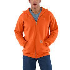 A Man in an Orange Color Hoodie