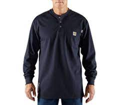 Flame Resistant Carhartt Force Cotton Long Sleeve Henley