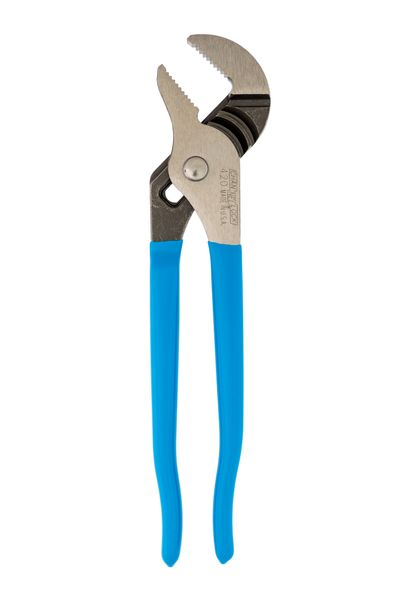A Straight Jaw Tongue and Pliers With Blue Handle